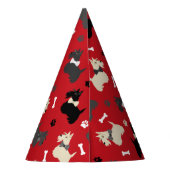 スコティッシュテリアの前足とボーンズレッド パーティーハット (裏面)