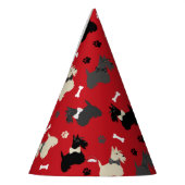 スコティッシュテリアの前足とボーンズレッド パーティーハット (左)