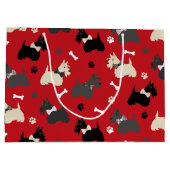 スコティッシュテリアの前足とボーンズレッド ラージペーパーバッグ (裏面)