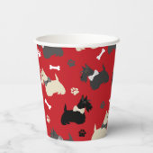 スコティッシュテリアの前足とボーンズレッド 紙コップ (裏面)