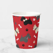 スコティッシュテリアの前足とボーンズレッド 紙コップ (左)