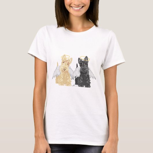 スコティッシュテリアの天使 Tシャツ (正面)