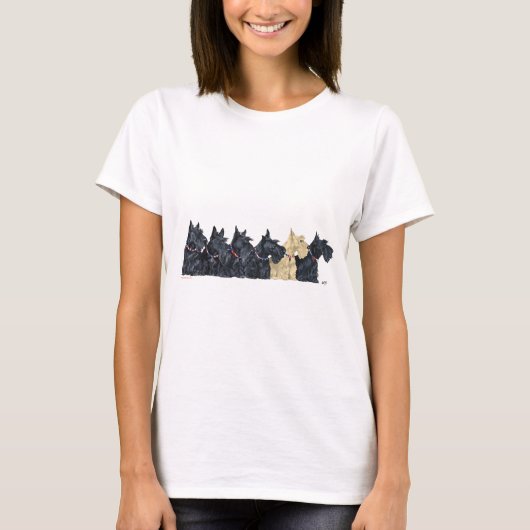 スコティッシュテリアの愛国的な首輪 Tシャツ (正面)