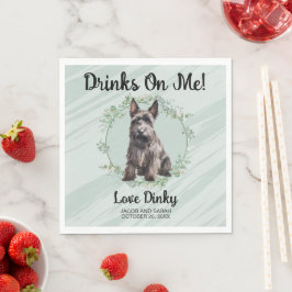 スコティッシュテリアの犬の写真 Drinks On Me! スタンダードランチョンナプキン