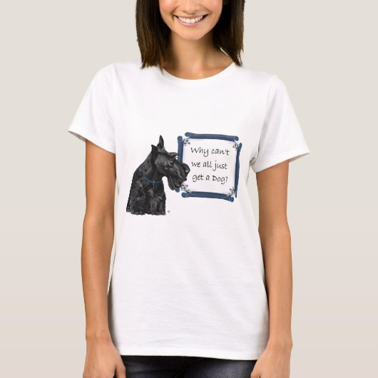 スコティッシュテリアの疑問人生 Tシャツ (正面)