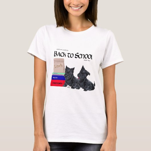 スコティッシュテリアの秋の季節デザイン Tシャツ (正面)