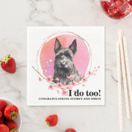 スコティッシュテリアの結婚式のナプキンに犬の写真 スタンダードランチョンナプキン