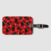 スコティッシュテリアの足とボーンズラゲッジタグ ラゲッジタグ (正面横)