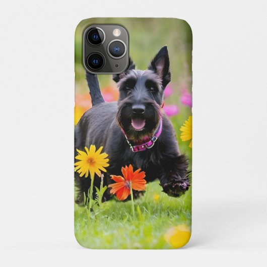 スコティッシュテリアを草や花で突き刺す Case-Mate iPhoneケース (裏)