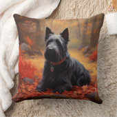 スコティッシュテリアイン紅葉秋インスパイア クッション (ブランケット)