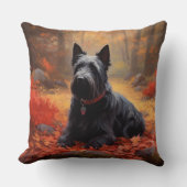 スコティッシュテリアイン紅葉秋インスパイア クッション (正面)