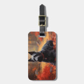 スコティッシュテリアイン紅葉秋インスパイア ラゲッジタグ (正面縦)