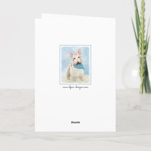 スコティッシュテリアウィー絵画テンドッグオリジナルアート カード (裏面)