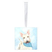 スコティッシュテリアウィー絵画テンドッグオリジナルアート キューブオーナメント (右)