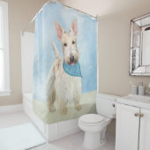 スコティッシュテリアウィー絵画テンドッグオリジナルアート シャワーカーテン (インサイチュ)