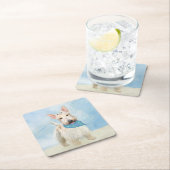 スコティッシュテリアウィー絵画テンドッグオリジナルアート スクエアペーパーコースター (インサイチュ)