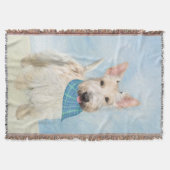 スコティッシュテリアウィー絵画テンドッグオリジナルアート スローブランケット (正面)
