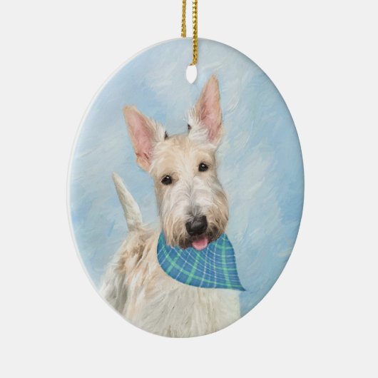 スコティッシュテリアウィー絵画テンドッグオリジナルアート セラミックオーナメント (右)