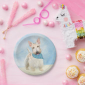 スコティッシュテリアウィー絵画テンドッグオリジナルアート ペーパープレート (パーティー)