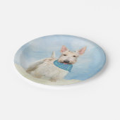 スコティッシュテリアウィー絵画テンドッグオリジナルアート ペーパープレート (アングル)