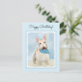 スコティッシュテリアウィー絵画テンドッグオリジナルアート ポストカード (スタンド正面)