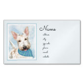 スコティッシュテリアウィー絵画テンドッグオリジナルアート マグネット名刺 (正面)