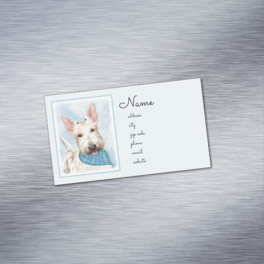 スコティッシュテリアウィー絵画テンドッグオリジナルアート マグネット名刺 (インサイチュ)