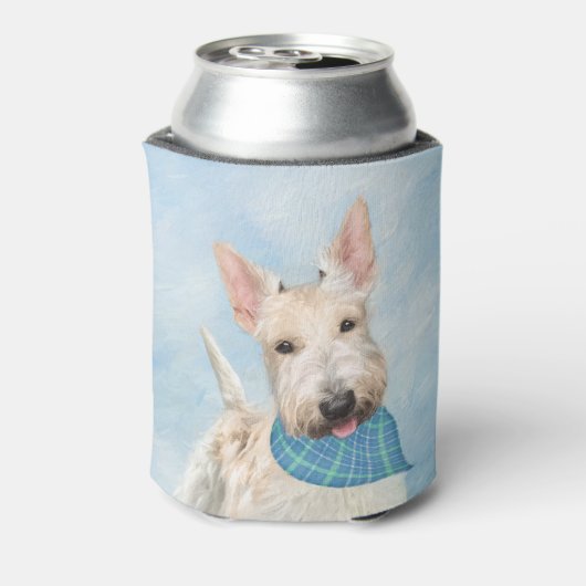 スコティッシュテリアウィー絵画テンドッグオリジナルアート 缶クーラー (缶裏面)