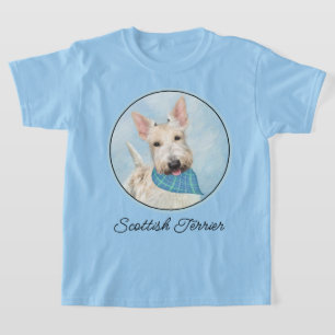 スコティッシュテリアウィー絵画テンドッグオリジナルアート Tシャツ
