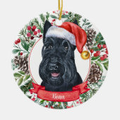 スコティッシュテリアカスタムー犬のクリスマスオーナメント セラミックオーナメント (正面)
