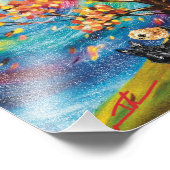 スコティッシュテリアカラフルー秋の写真プリント フォトプリント            (角)