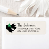 スコティッシュテリアクリスマスグリーン差出人住所 ラベル (インサイチュ)