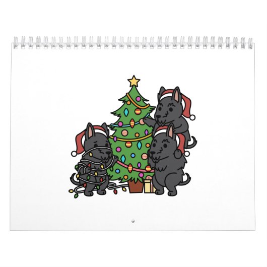 スコティッシュテリアクリスマスツリー カレンダー (カバー)