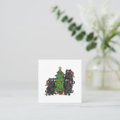 スコティッシュテリアクリスマスツリー スクエア名刺 (スタンド正面)