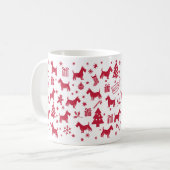 スコティッシュテリアクリスマスデザイン コーヒーマグカップ (正面左)