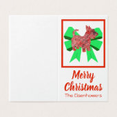 スコティッシュテリアクリスマスドッグ&グリーンボウギフトラベル (外部フラット)