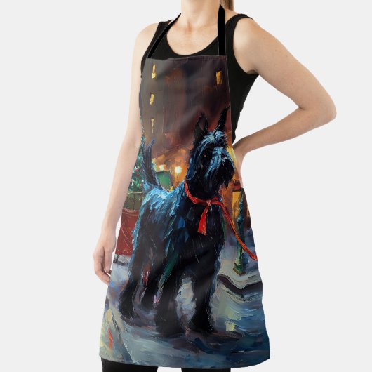 スコティッシュテリアクリスマスフェスティバルシーズン エプロン (インサイチュ)