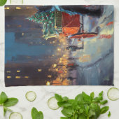 スコティッシュテリアクリスマスフェスティバルシーズン キッチンタオル (折り畳み)