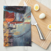 スコティッシュテリアクリスマスフェスティバルシーズン キッチンタオル (四つ折り)