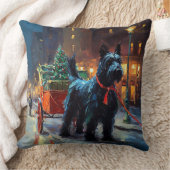 スコティッシュテリアクリスマスフェスティバルシーズン クッション (ブランケット)
