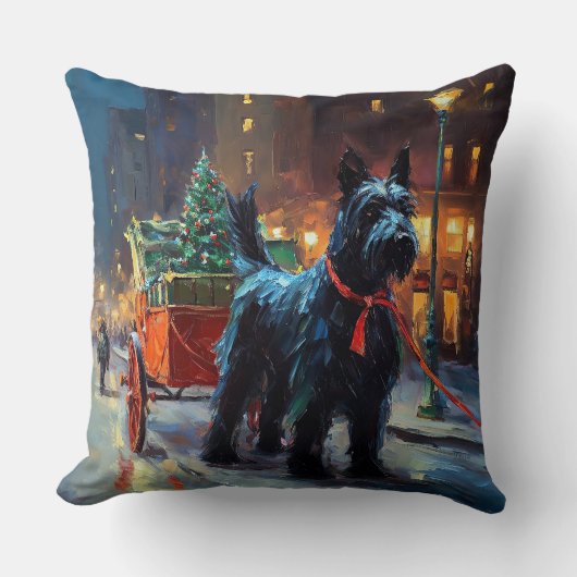 スコティッシュテリアクリスマスフェスティバルシーズン クッション (正面)