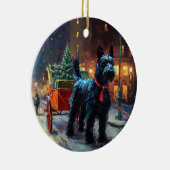 スコティッシュテリアクリスマスフェスティバルシーズン セラミックオーナメント (右)