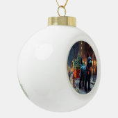 スコティッシュテリアクリスマスフェスティバルシーズン セラミックボールオーナメント (左)