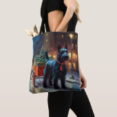 スコティッシュテリアクリスマスフェスティバルシーズン トートバッグ (クローズアップ)