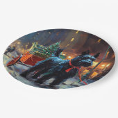 スコティッシュテリアクリスマスフェスティバルシーズン ペーパープレート (アングル)