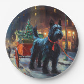 スコティッシュテリアクリスマスフェスティバルシーズン ペーパープレート (正面)