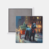 スコティッシュテリアクリスマスフェスティバルシーズン マグネット (正面/裏面)