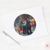 スコティッシュテリアクリスマスフェスティバルシーズン ラウンドシール (封筒)