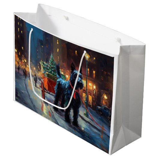 スコティッシュテリアクリスマスフェスティバルシーズン ラージペーパーバッグ (正面アングル)