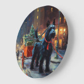 スコティッシュテリアクリスマスフェスティバルシーズン ラージ壁時計 (傾斜)